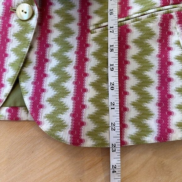 LAFAYETTE 148 New York Womens Green & Pink One Button Collar Blazer Jacket Sz 4 - Picture 12 of 12